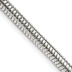 Sterling Silver 4mm Round Snake Chain - 8