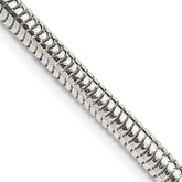 Sterling Silver 4mm Round Snake Chain - 9