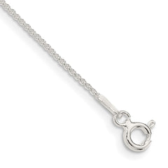 Sterling Silver 1mm Round Spiga Chain Anklet - 2