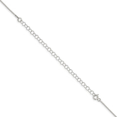 Sterling Silver 1mm Round Spiga Chain w/4in ext.