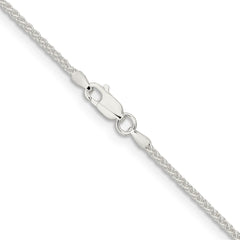 Sterling Silver 1.6mm Round Spiga Chain - 8