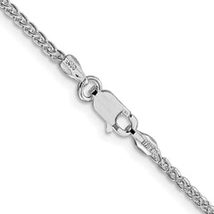 Sterling Silver Rhodium-plated 1.75mm Round Spiga Chain - 9
