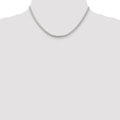 Sterling Silver Rhodium-plated 3mm Round Spiga Chain - 4