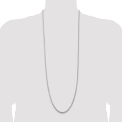 Sterling Silver Rhodium-plated 3mm Round Spiga Chain - 3