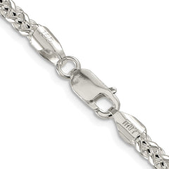 Sterling Silver Rhodium-plated 4mm Round Spiga Chain - 6