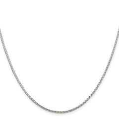 Sterling Silver Rhodium-plated 1.45mm Diamond-cut Round Spiga Chain - 8