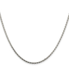 Sterling Silver Rhodium-plated 2.15mm Diamond-cut Round Spiga Chain - 3