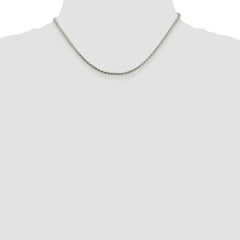 Sterling Silver Rhodium-plated 2.15mm Diamond-cut Round Spiga Chain