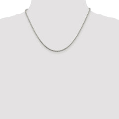 Sterling Silver Rhodium-plated 2.15mm Diamond-cut Round Spiga Chain - 3
