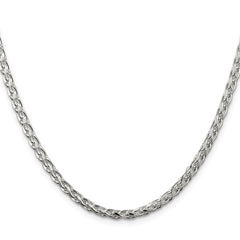 Sterling Silver 3.5mm Diamond-cut Round Spiga Chain - 6