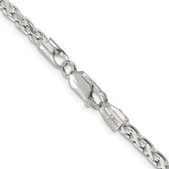 Sterling Silver 3.5mm Diamond-cut Round Spiga Chain - 6