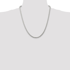 Sterling Silver 3.5mm Diamond-cut Round Spiga Chain - 3