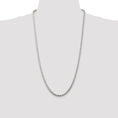 Sterling Silver 3.5mm Diamond-cut Round Spiga Chain - 7