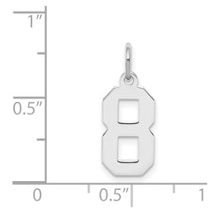 Sterling Silver/Rhodium-plated Polished Number 8 Charm - 3