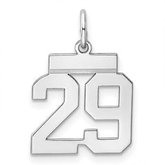 Sterling Silver/Rhodium-plated Polished Number 29 Charm - 3