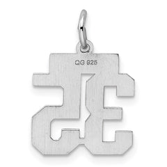 Sterling Silver/Rhodium-plated Polished Number 35 Charm - 2