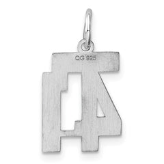 Sterling Silver/Rhodium-plated Polished Number 41 Charm - 3