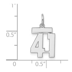 Sterling Silver/Rhodium-plated Polished Number 41 Charm - 3