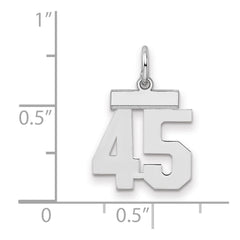 Sterling Silver/Rhodium-plated Polished Number 45 Charm - 2
