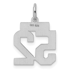 Sterling Silver/Rhodium-plated Polished Number 52 Charm - 2