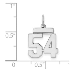 Sterling Silver/Rhodium-plated Polished Number 54 Charm - 3