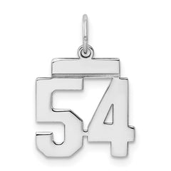 Sterling Silver/Rhodium-plated Polished Number 54 Charm - 3