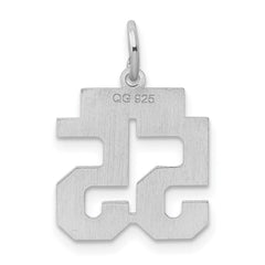 Sterling Silver/Rhodium-plated Polished Number 55 Charm - 2