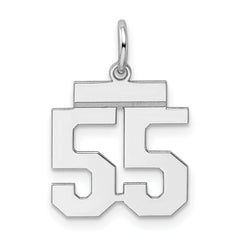Sterling Silver/Rhodium-plated Polished Number 55 Charm - 2