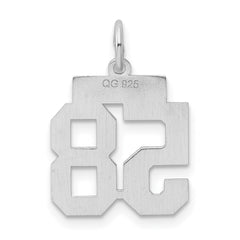 Sterling Silver/Rhodium-plated Polished Number 58 Charm - 3