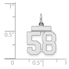 Sterling Silver/Rhodium-plated Polished Number 58 Charm - 3