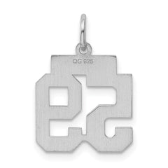 Sterling Silver/Rhodium-plated Polished Number 59 Charm - 3