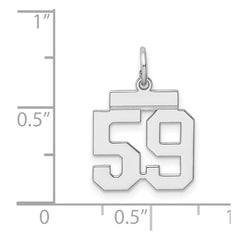 Sterling Silver/Rhodium-plated Polished Number 59 Charm - 3
