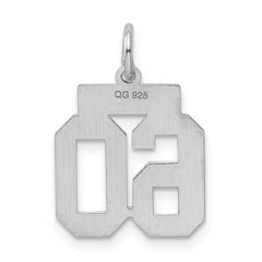 Sterling Silver/Rhodium-plated Polished Number 60 Charm - 3