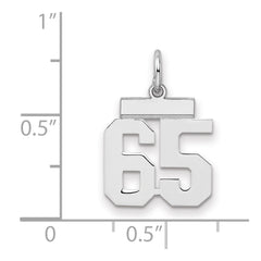 Sterling Silver/Rhodium-plated Polished Number 65 Charm - 2