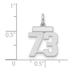 Sterling Silver/Rhodium-plated Polished Number 73 Charm - 3