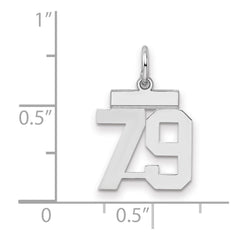 Sterling Silver/Rhodium-plated Polished Number 79 Charm - 3