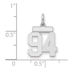 Sterling Silver/Rhodium-plated Polished Number 94 Charm - 2