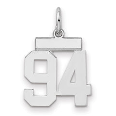 Sterling Silver/Rhodium-plated Polished Number 94 Charm - 2