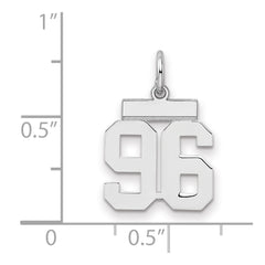 Sterling Silver/Rhodium-plated Polished Number 96 Charm - 3
