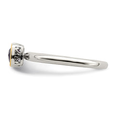 Shey Couture Sterling Silver Rhodium-plated with 14K Accent Polished Cushion-cut Amethyst Ring - 2