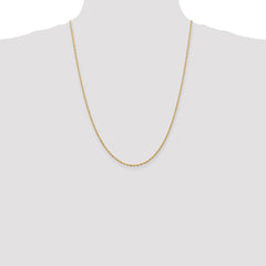 14K 24 Inch 1.85mm Diamond-cut Quadruple Rope Lobster Clasp Chain