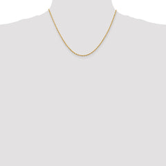14K 18 Inch 2mm Diamond-cut Quadruple Rope Lobster Clasp Chain