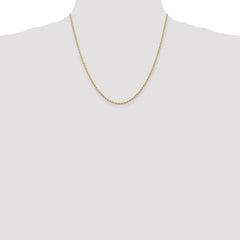 14K 20 Inch 2mm Diamond-cut Quadruple Rope Lobster Clasp Chain