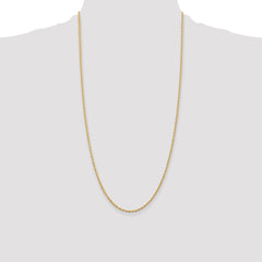 14K 28 Inch 2mm Diamond-cut Quadruple Rope Lobster Clasp Chain