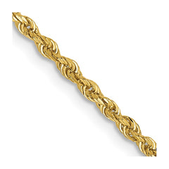 14K 28 Inch 2mm Diamond-cut Quadruple Rope Lobster Clasp Chain