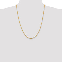 14K 24 Inch 2.75mm Diamond-cut Quadruple Rope Lobster Clasp Chain