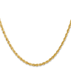 14K 16 Inch 3mm Diamond-cut Quadruple Rope Lobster Clasp Chain
