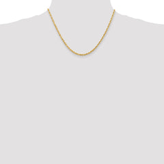 14K 18 Inch 3mm Diamond-cut Quadruple Rope Lobster Clasp Chain