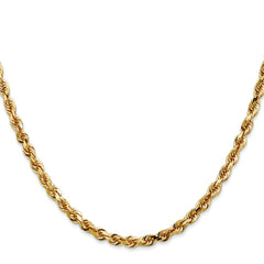 14K 26 Inch 4mm Diamond-cut Quadruple Rope Lobster Clasp Chain