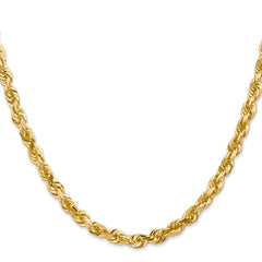 14K 28 Inch 5mm Diamond-cut Quadruple Rope Lobster Clasp Chain